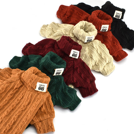 Dog Sweater Turtleneck Solid Color Dogs Clothes Warm Cotton For Puppy Small Medium Dogs Sweatshirt Jacket Chihuahua Teddy