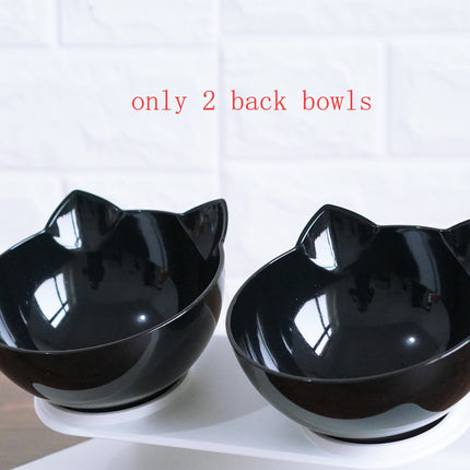 New Inclined Food Cat Ear Oblique Mouth Transparent Single Pet Bowl