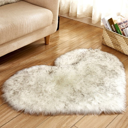 Plush Heart Shaped Carpet Non-Slip Mat Fluffy Rug Floor Mat Blanket Sofa Cushion Foot Pad Carpets For Living Room Home Decor