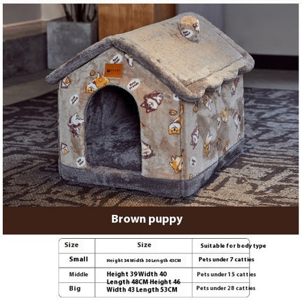 Foldable Dog House Pet Cat Bed Winter Dog Villa Sleep Kennel Removable Nest Warm Enclosed Cave Sofa Pets Supplies